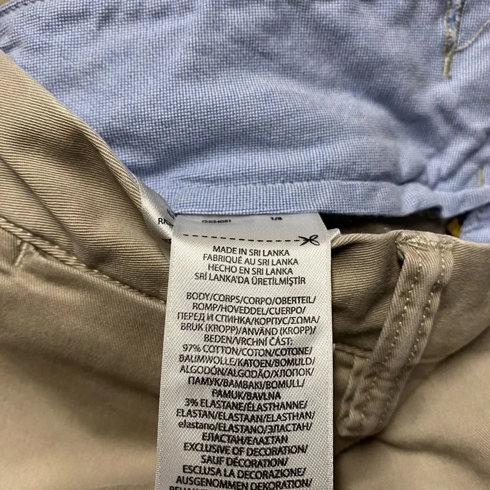 Polo Ralph Lauren Chino Pants Mens 34x33 Khaki Straight Fit‎ Stretch Preppy